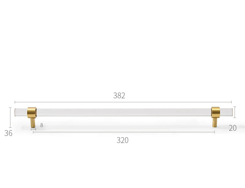 Poignée de meuble transparente et or brossé