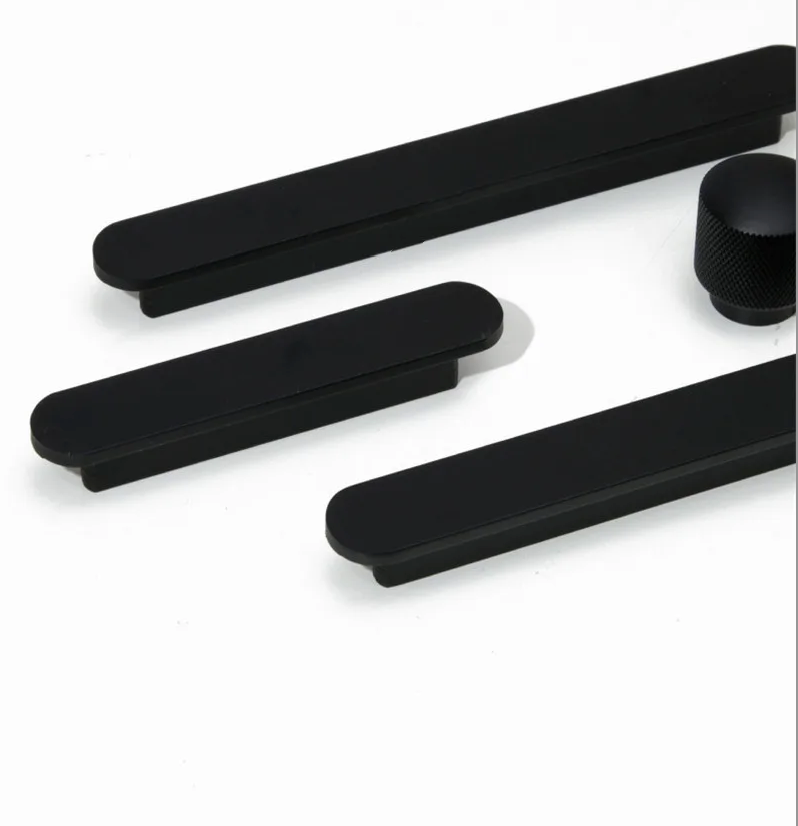 Poignée de meuble ultra-fine noire