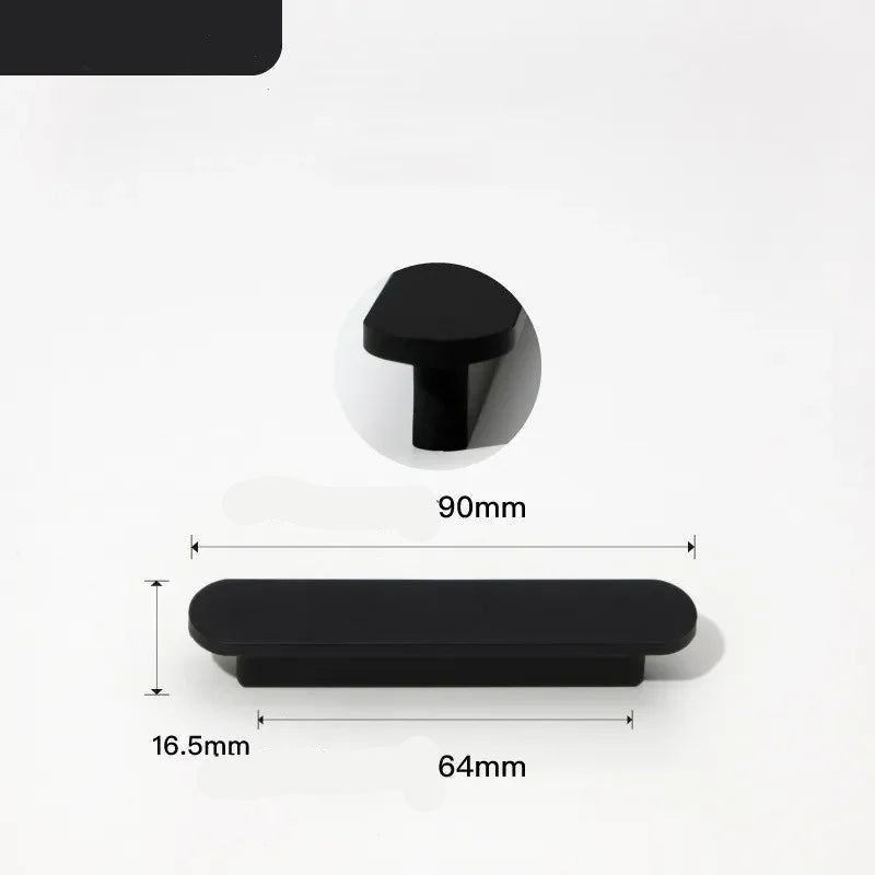 Poignée de meuble ultra-fine noire