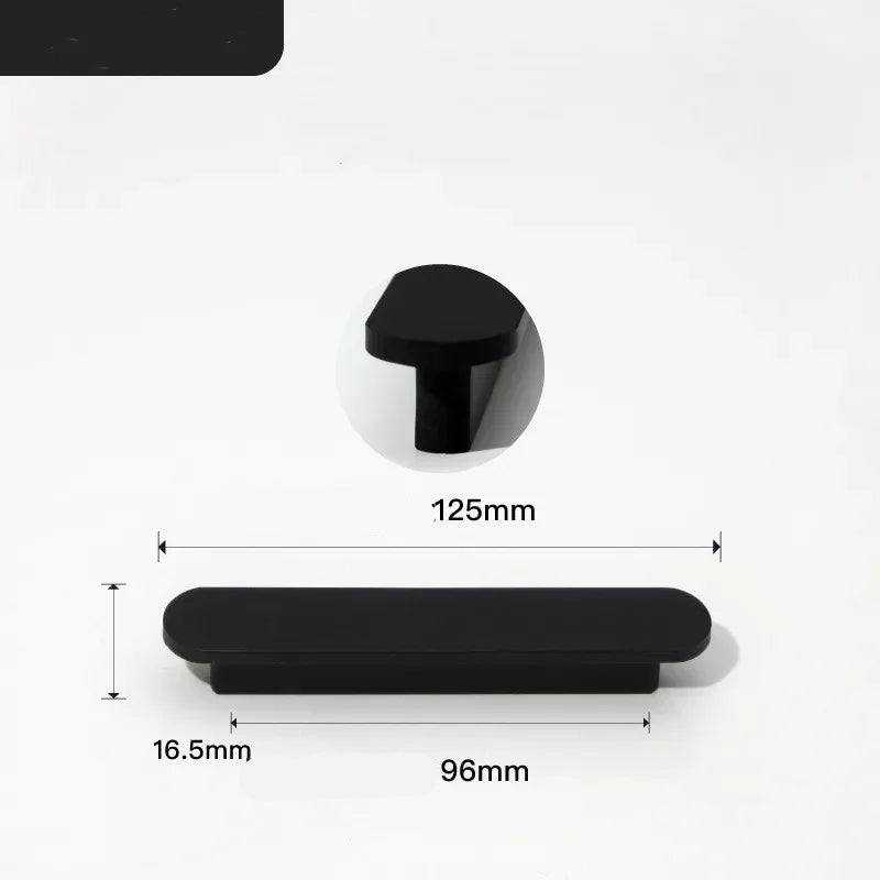 Poignée de meuble ultra-fine noire