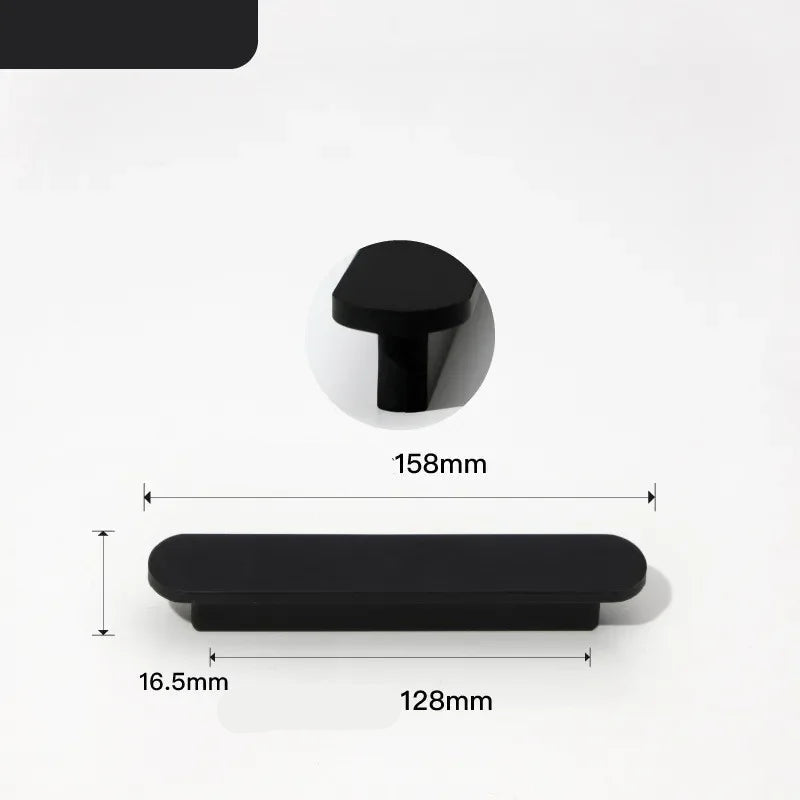 Poignée de meuble ultra-fine noire