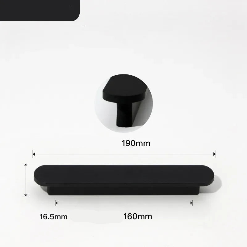 Poignée de meuble ultra-fine noire