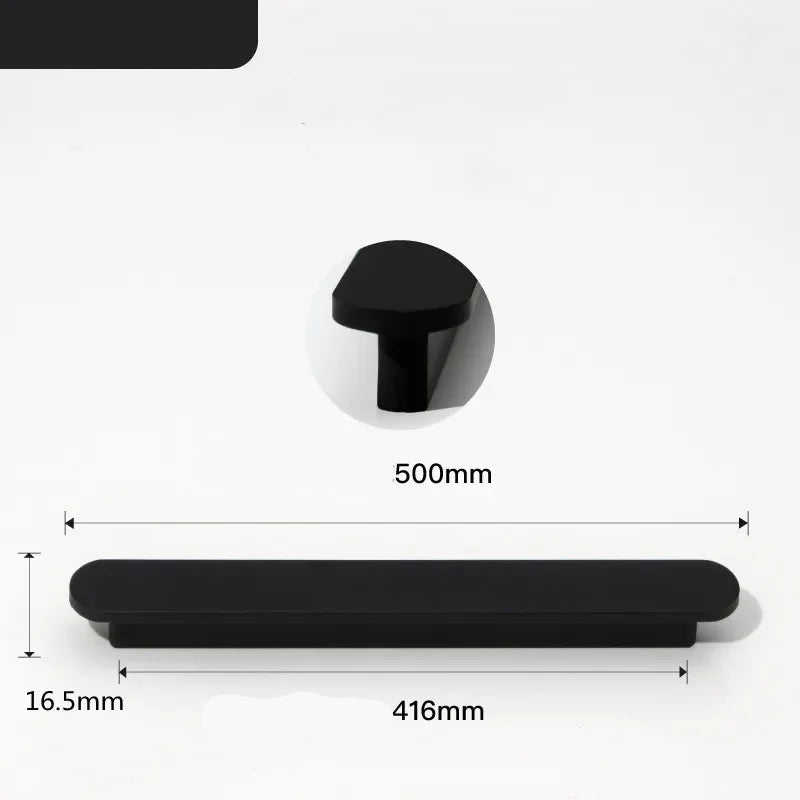 Poignée de meuble ultra-fine noire