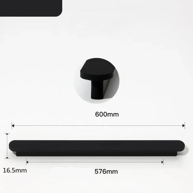 Poignée de meuble ultra-fine noire