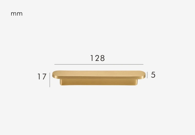 Poignée de meuble ultra plate Or Brossé
