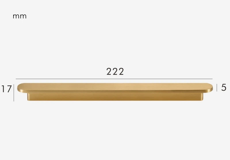 Poignée de meuble ultra plate Or Brossé