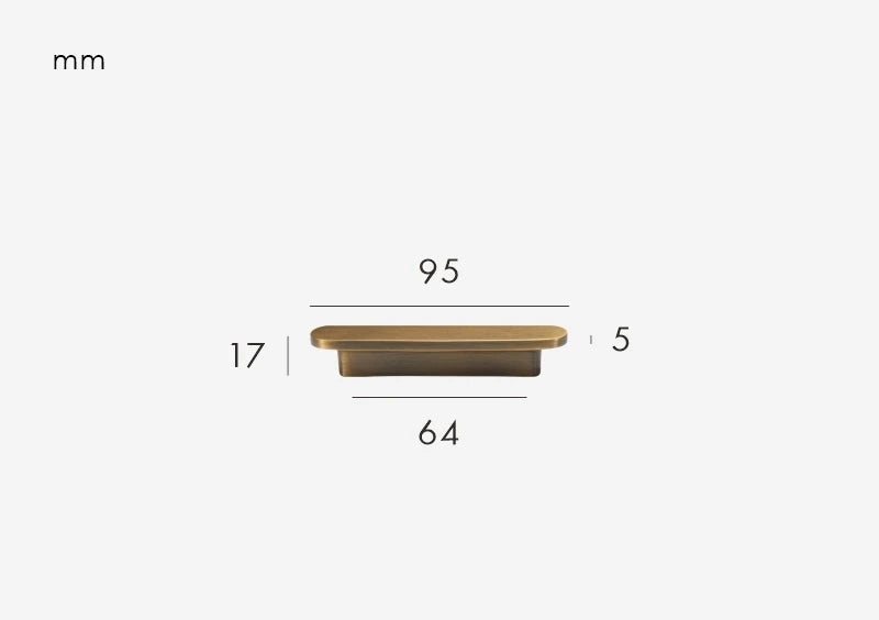 Ultra-flat furniture handle Brushed Gold