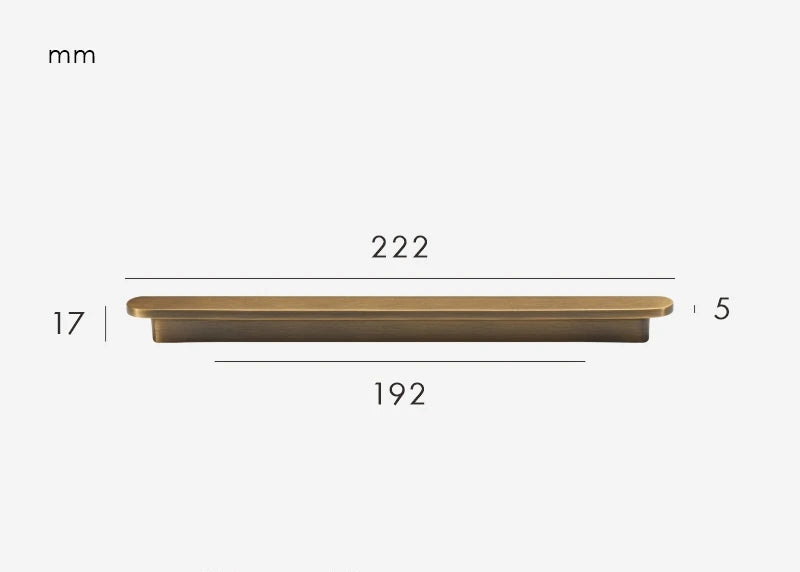 Ultra-flat furniture handle Brushed Gold