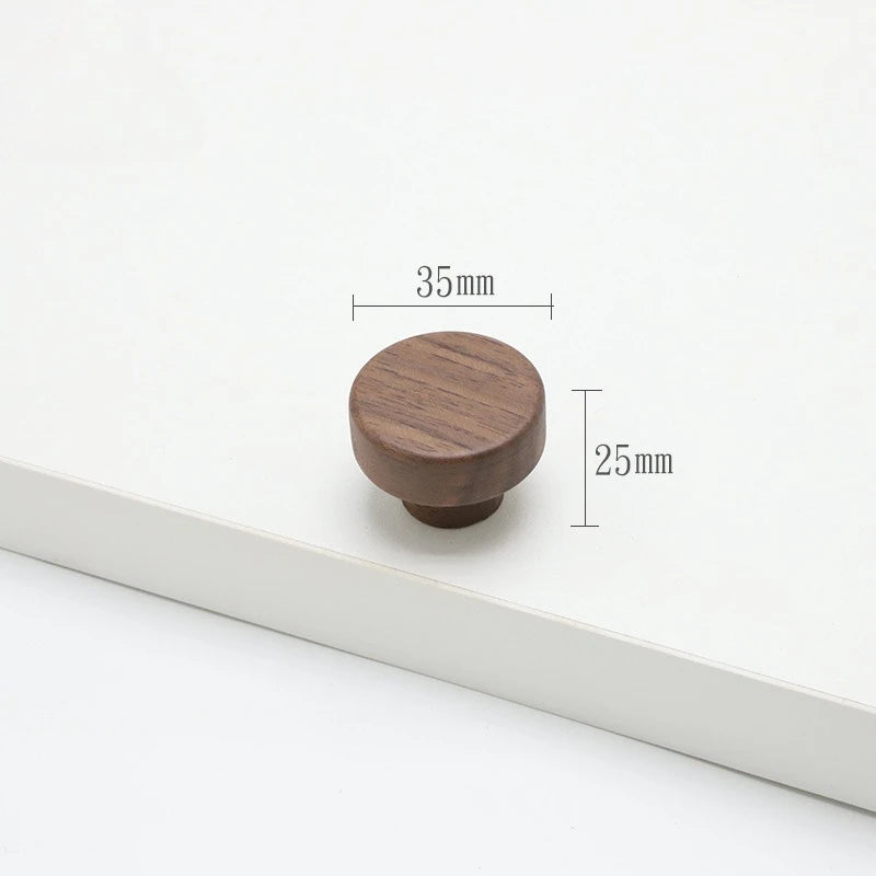 Poignée de meuble ultra plate en bois couleur noyer