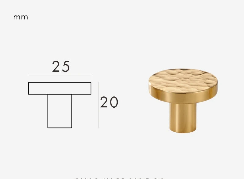 Poignée de porte de meuble en laiton style Or brillant