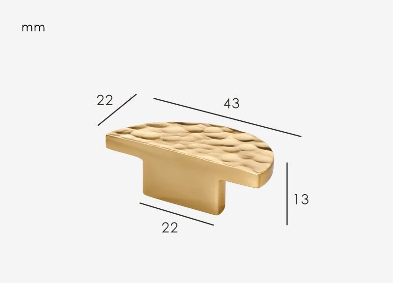 Poignée de porte de meuble en laiton style Or brillant