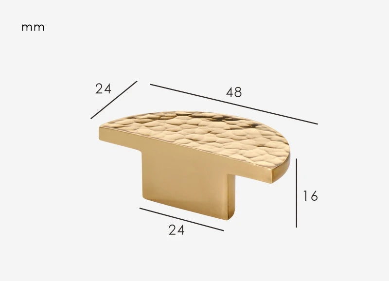 Poignée de porte de meuble en laiton style Or brillant