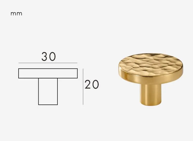 Poignée de porte de meuble en laiton style Or brillant