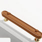 Poignée de porte meuble tiroir en cuir marron