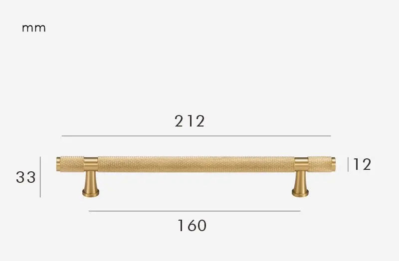 Brass furniture door handle