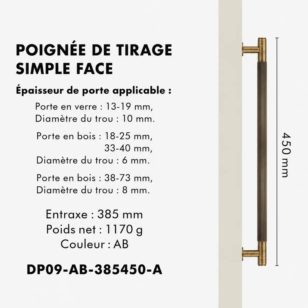 Poigne de Tirage en Laiton Brosse bronze