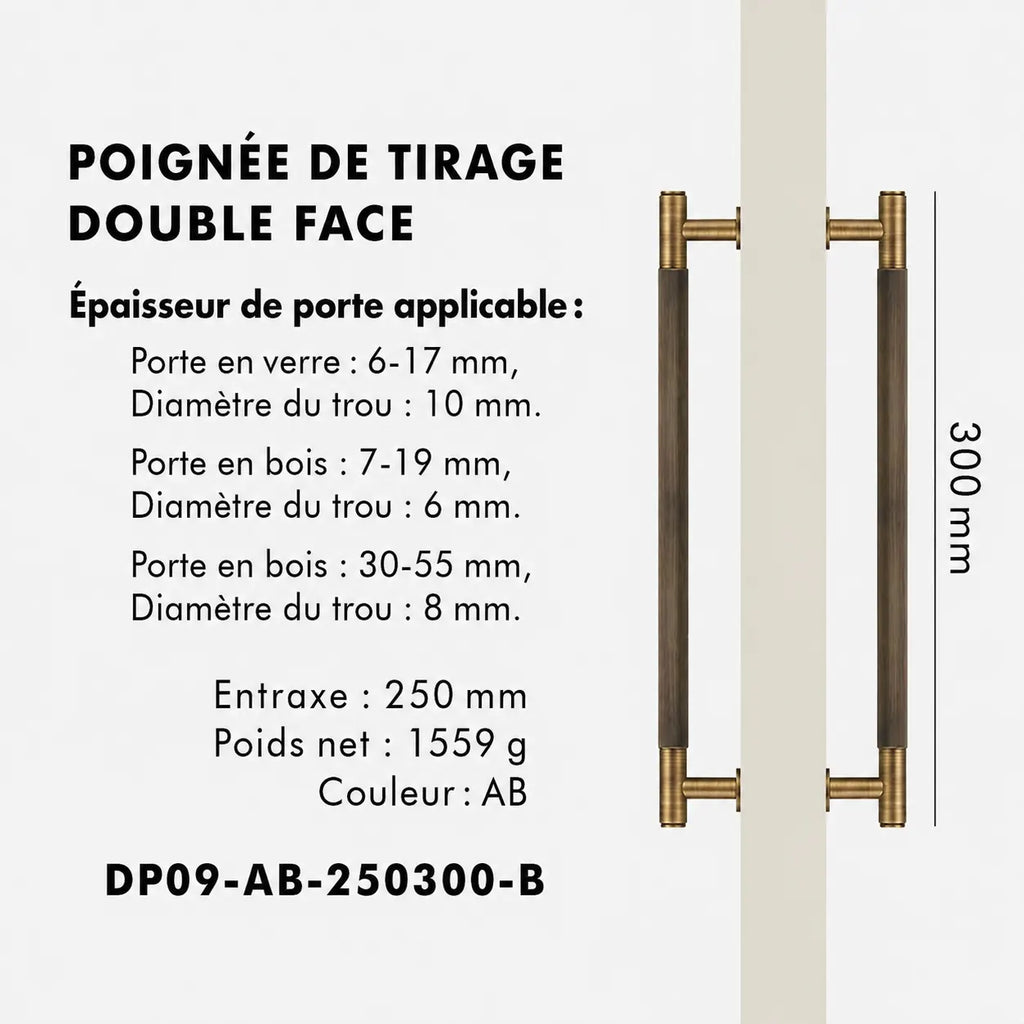 Poigne de Tirage en Laiton Brosse bronze