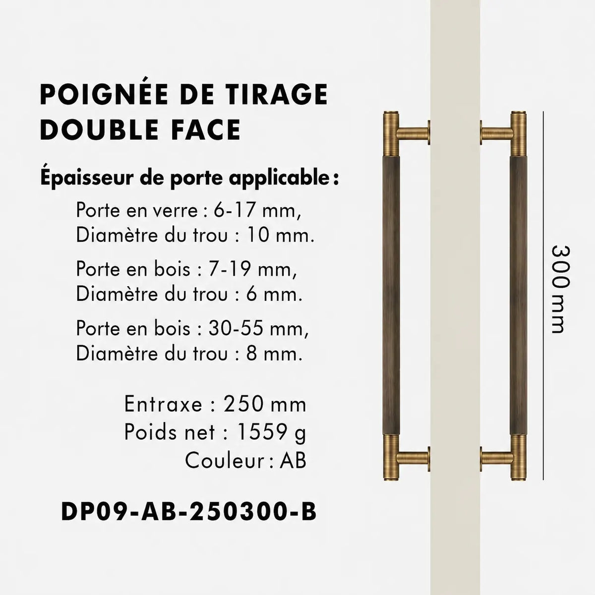 Poigne de Tirage en Laiton Brosse bronze