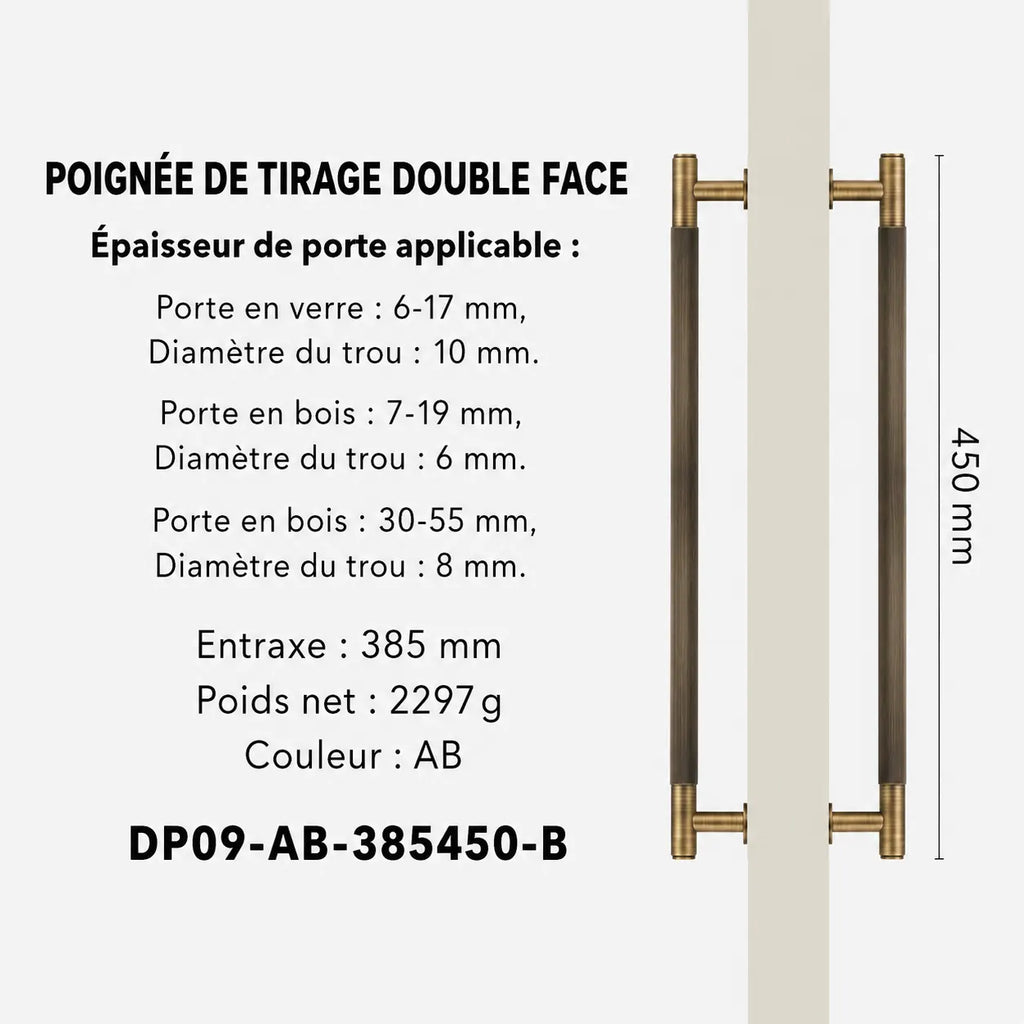 Poigne de Tirage en Laiton Brosse bronze