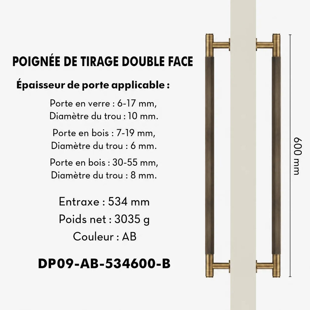 Poigne de Tirage en Laiton Brosse bronze