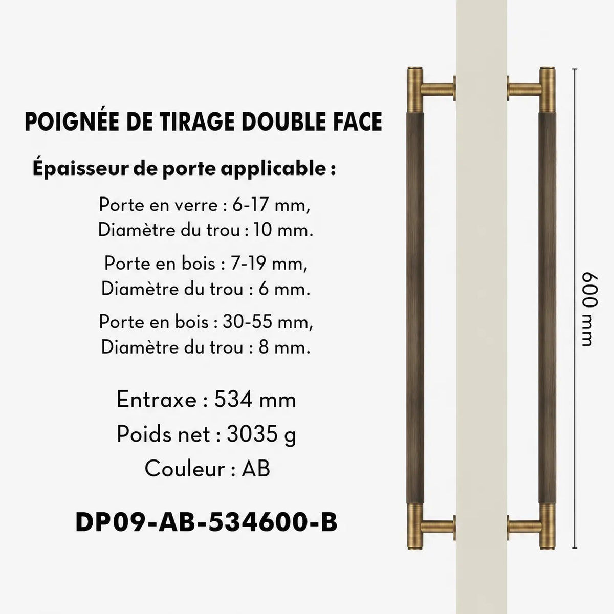 Poigne de Tirage en Laiton Brosse bronze