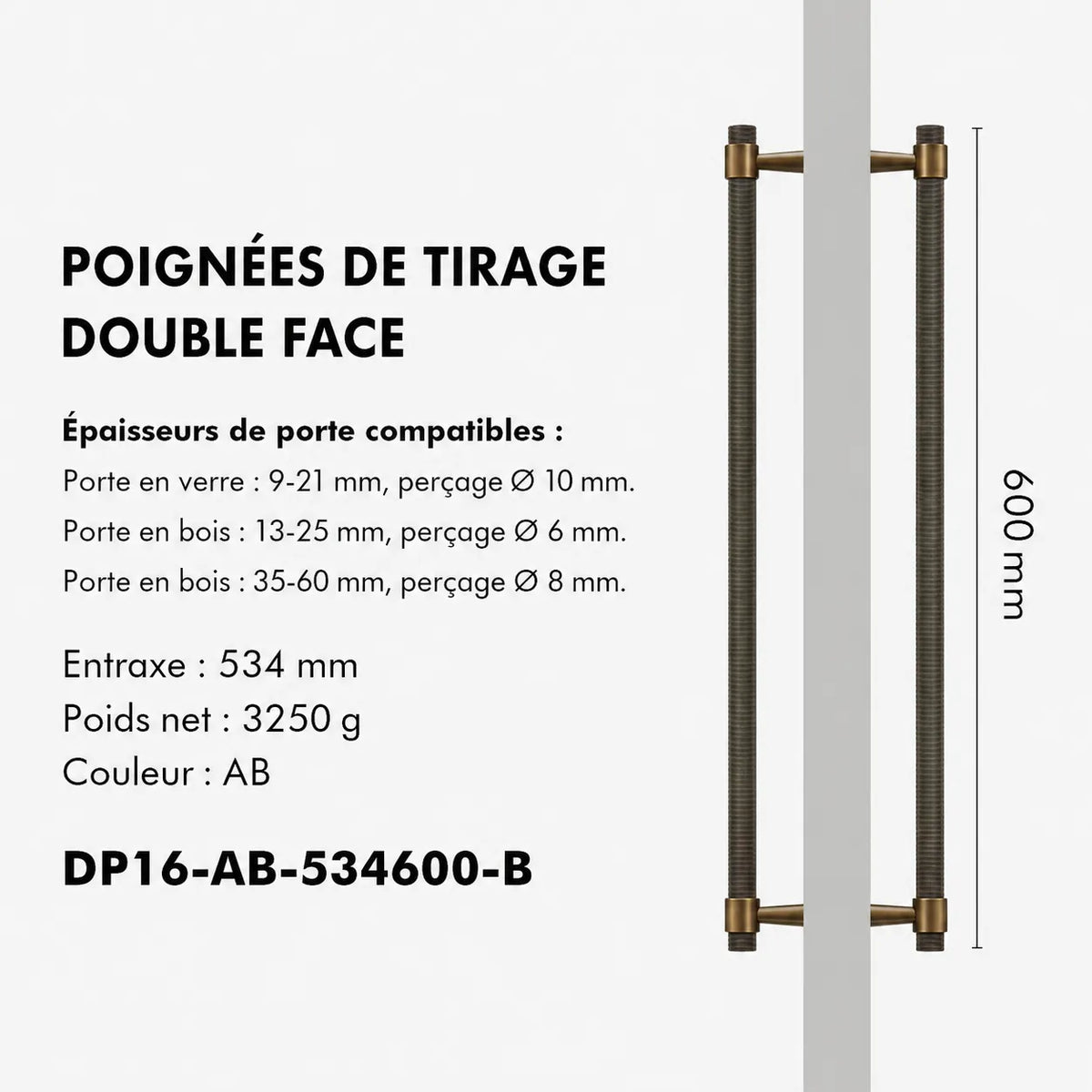 Poignée de Tirage Moletée en laiton Massif Style Art déco