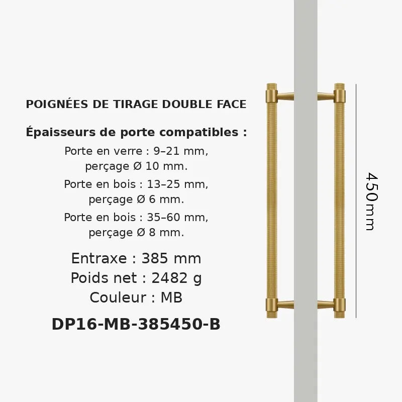 Poignée de Tirage en Laiton Art déco