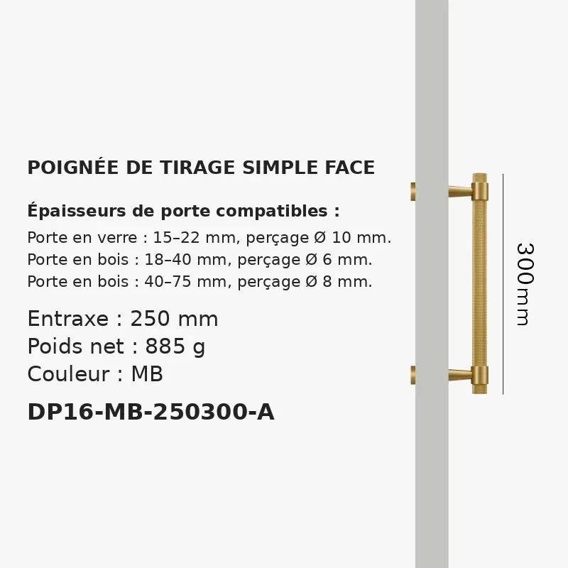 Poignée de Tirage en Laiton Art déco
