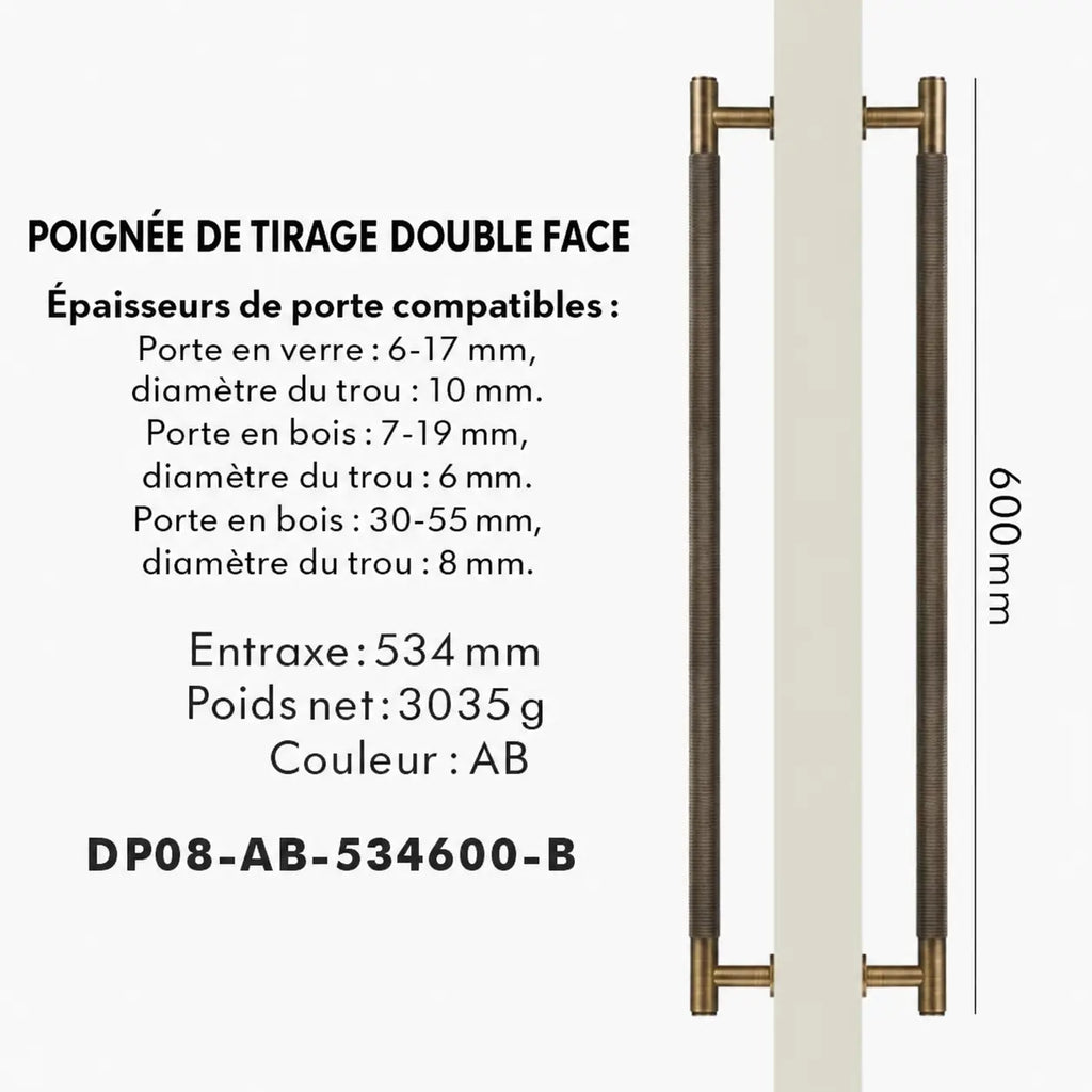 Poignée de Tirage en Laiton Bronze Brossé