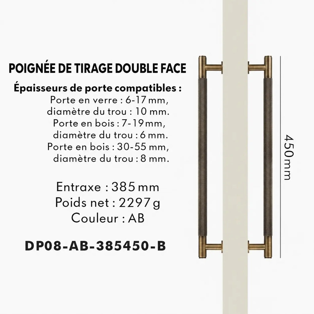 Poignée de Tirage en Laiton Bronze Brossé