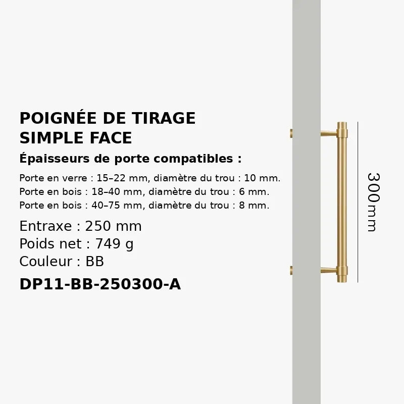 Poignée de Tirage en Laiton Massif