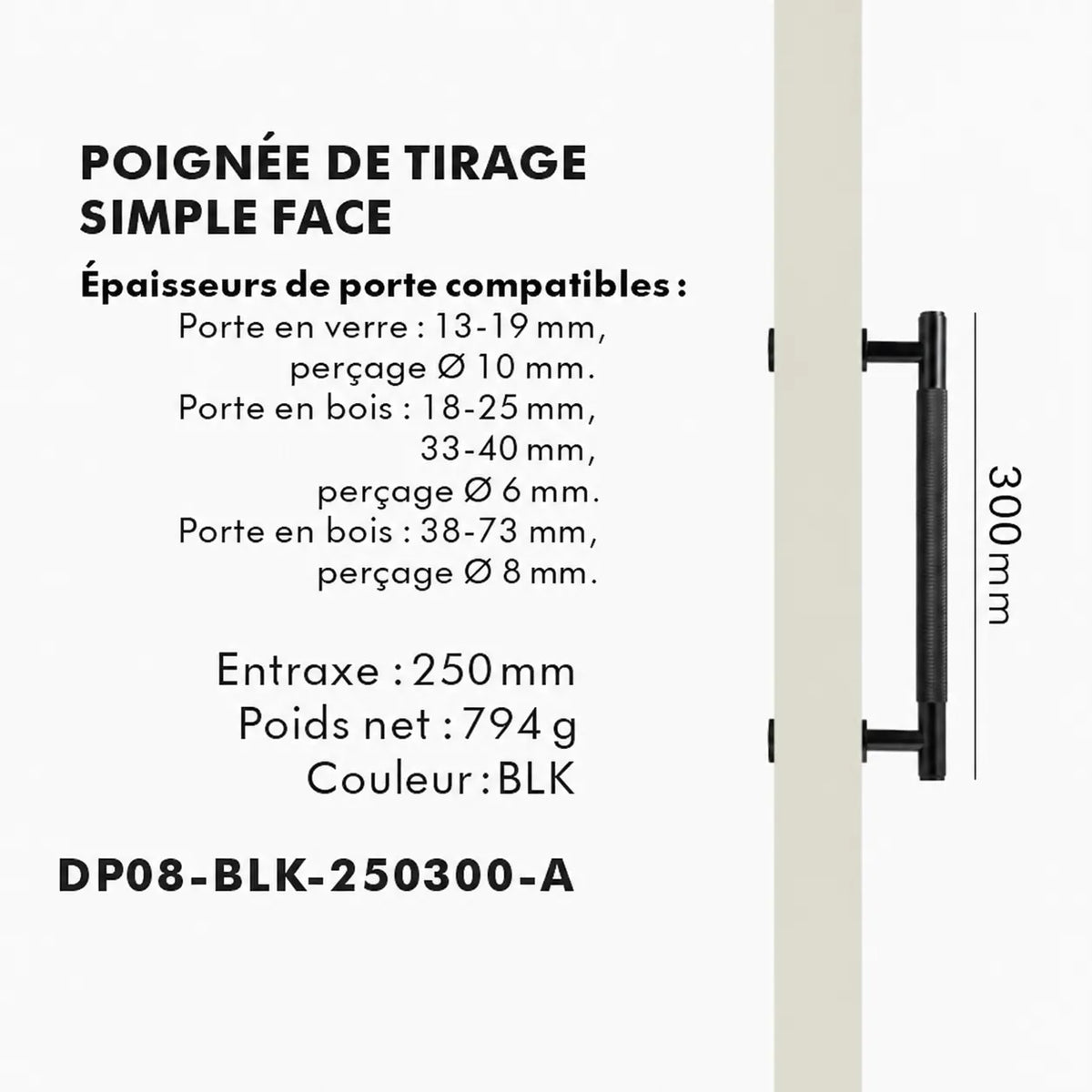 Poignée de Tirage en Laiton Noir Chic