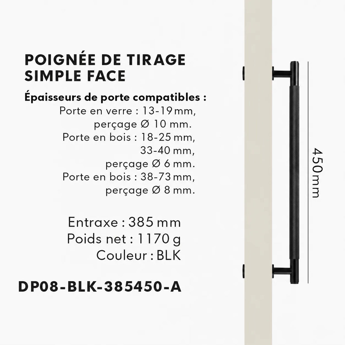 Poignée de Tirage en Laiton Noir Chic