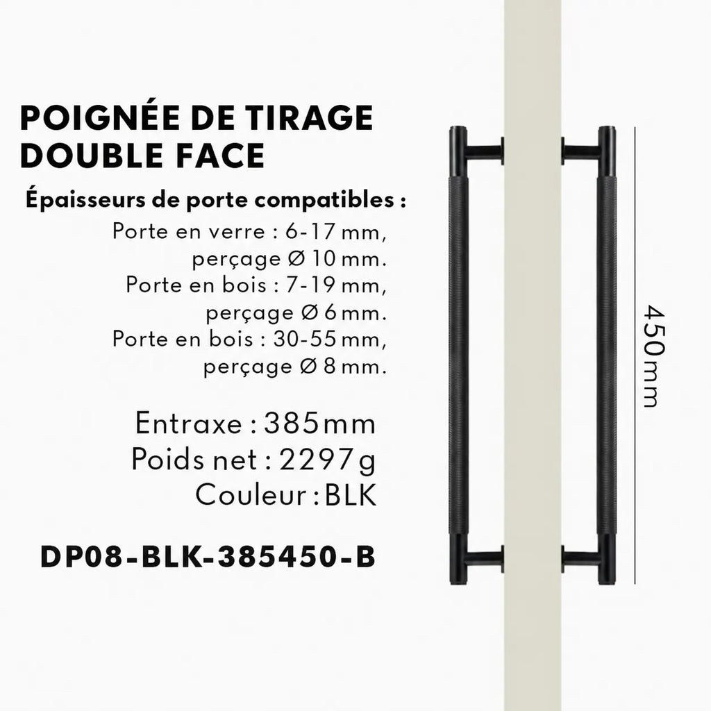 Poignée de Tirage en Laiton Noir Chic
