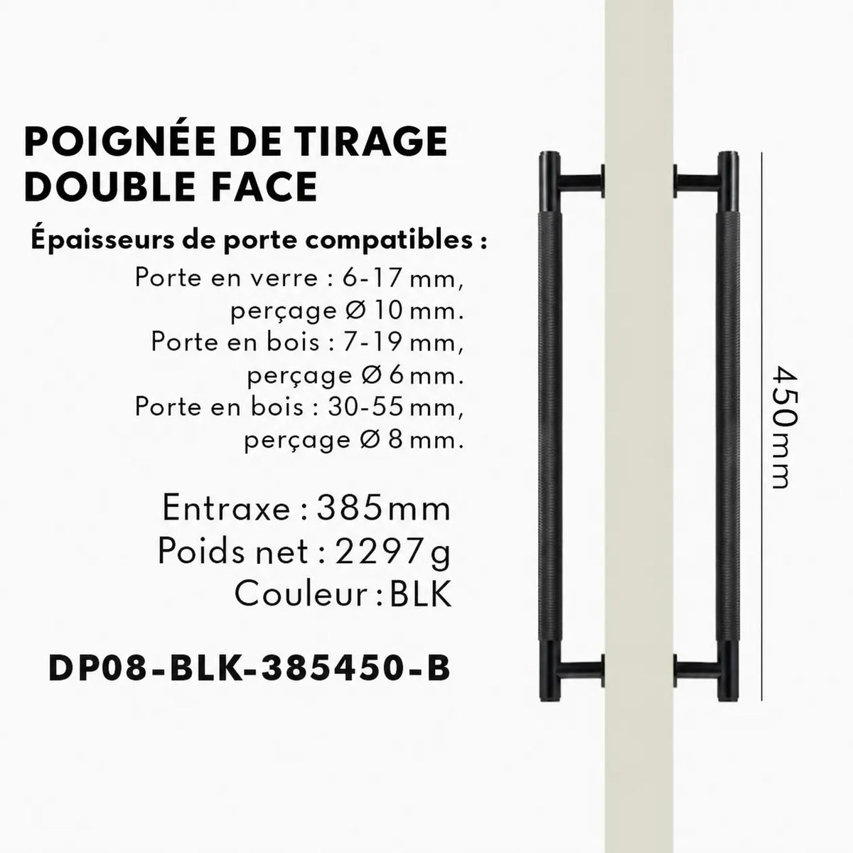 Poignée de Tirage en Laiton Noir Chic