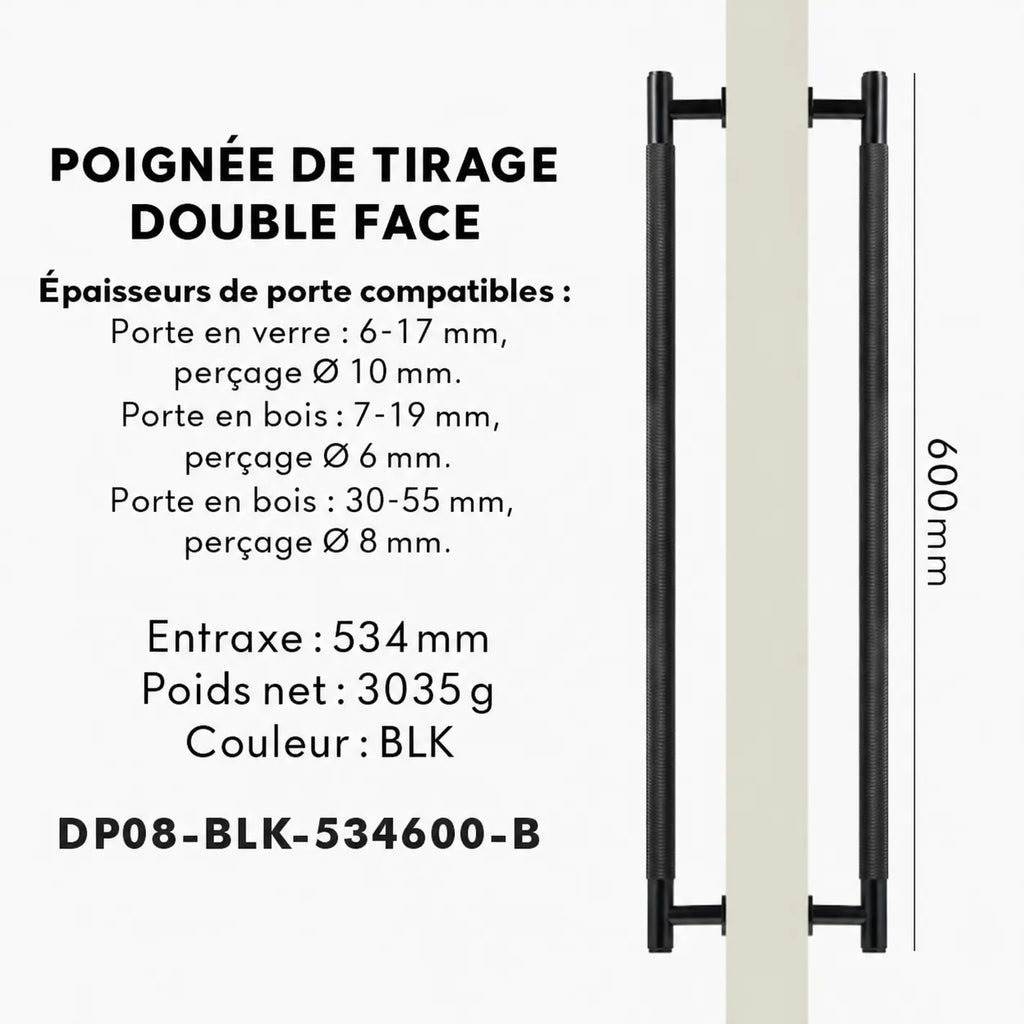 Poignée de Tirage en Laiton Noir Chic