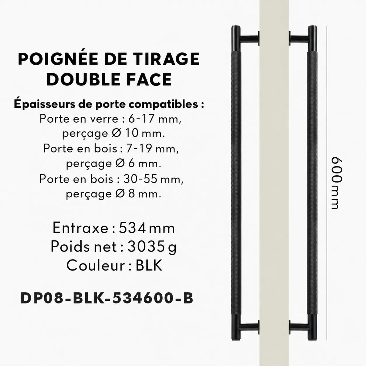 Poignée de Tirage en Laiton Noir Chic
