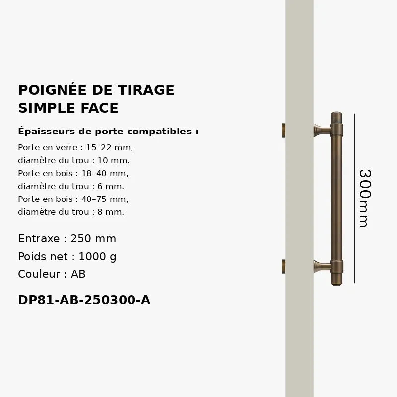 Poignée de Tirage en Laiton Style Bronze Moderne