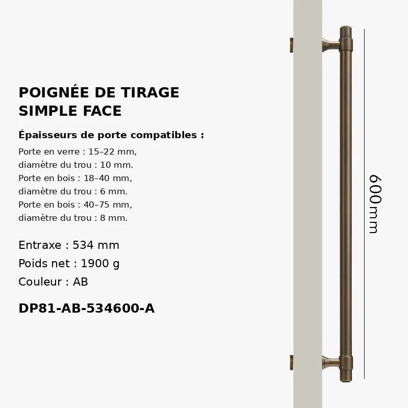 Poignée de Tirage en Laiton Style Bronze Moderne