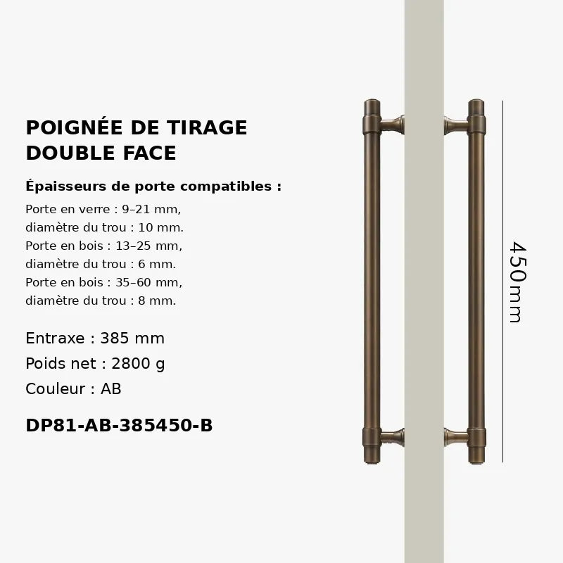 Poignée de Tirage en Laiton Style Bronze Moderne