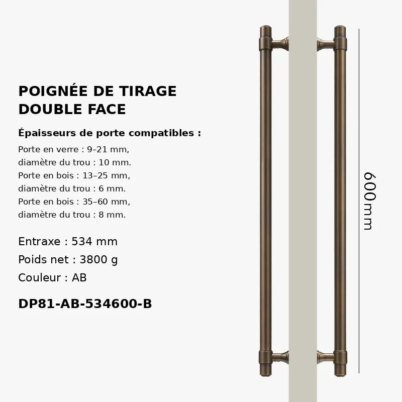 Poignée de Tirage en Laiton Style Bronze Moderne