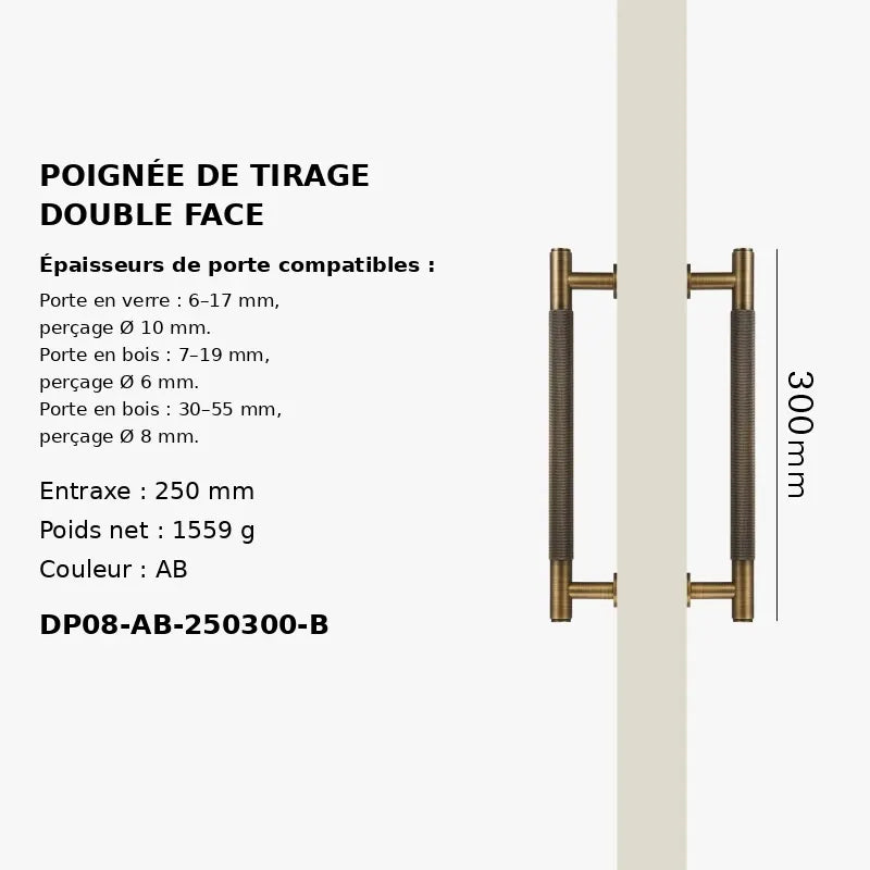 Poignée moletée en laiton Style Bronze