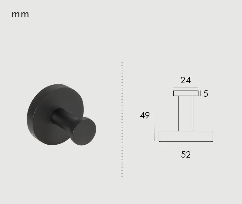 Porte-Serviettes & Accessoires Noir Mat