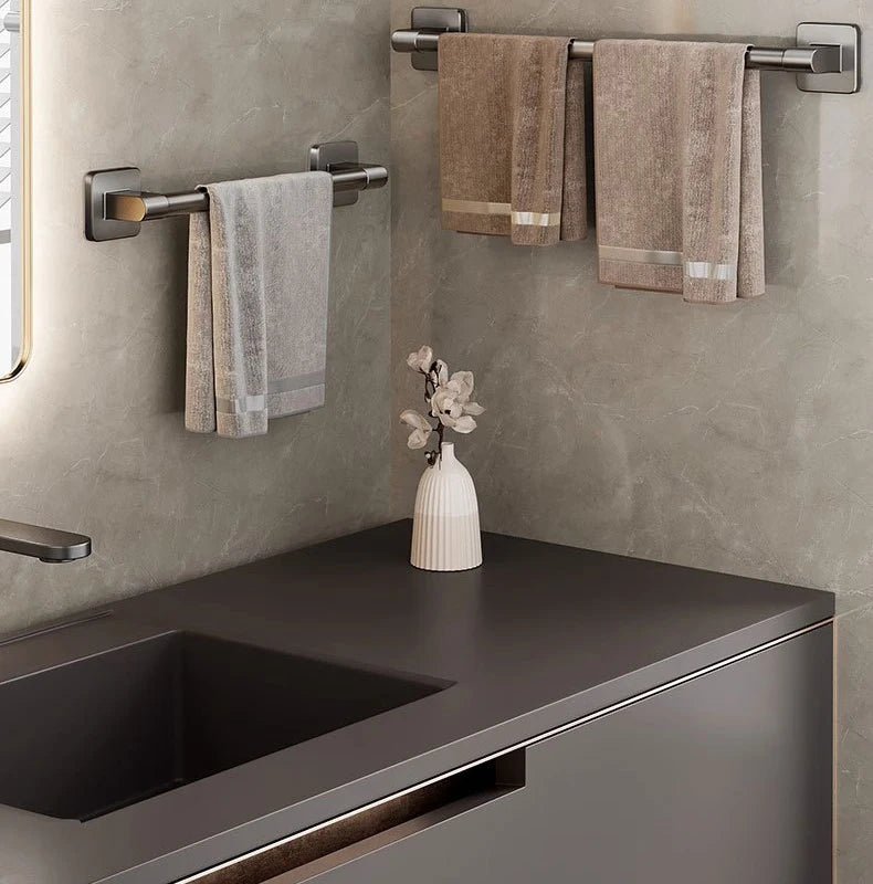 Porte serviette Gris inox brossé