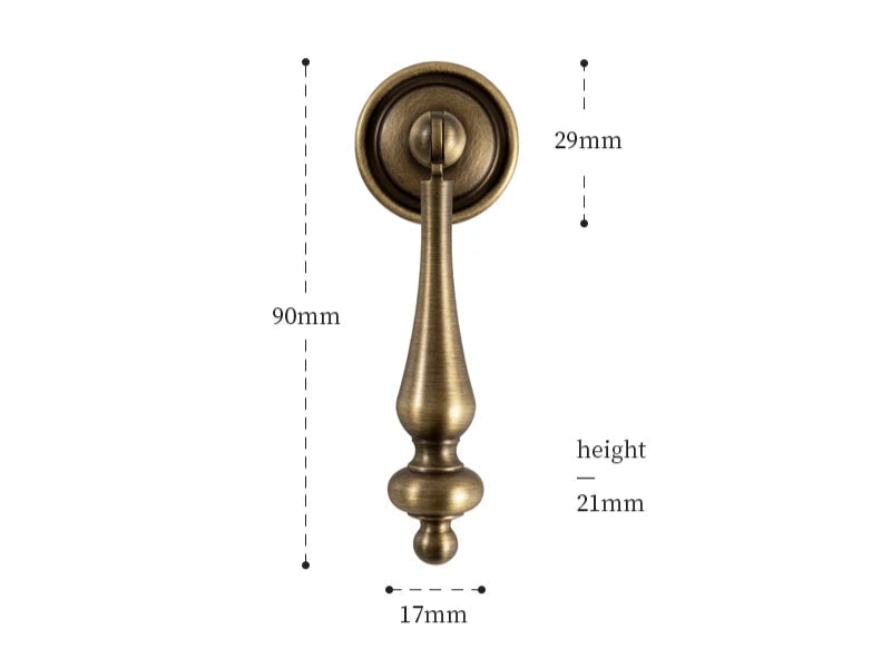 Poignée de meuble antique bronze brossé