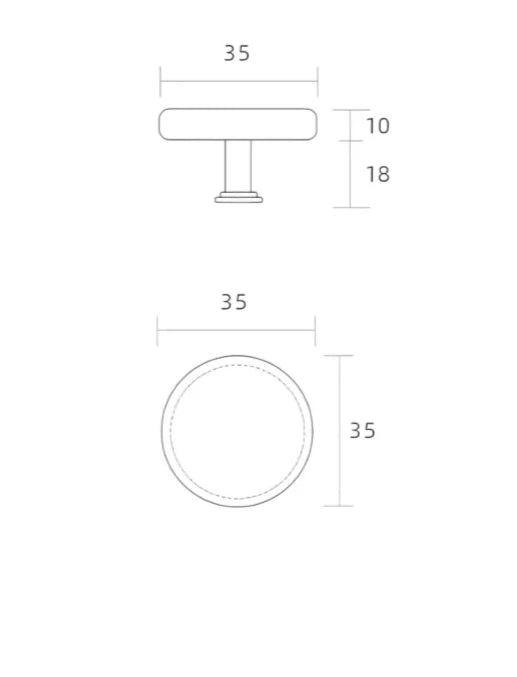 Poignée bouton de meuble en cuir ronde