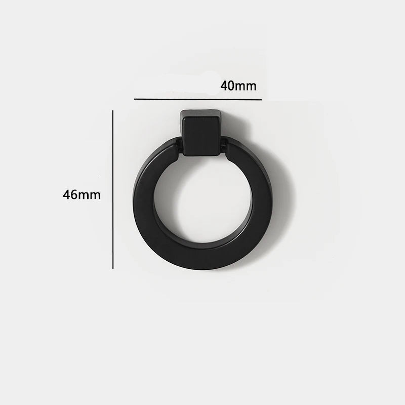 Bouton de meuble anneau Noir mate