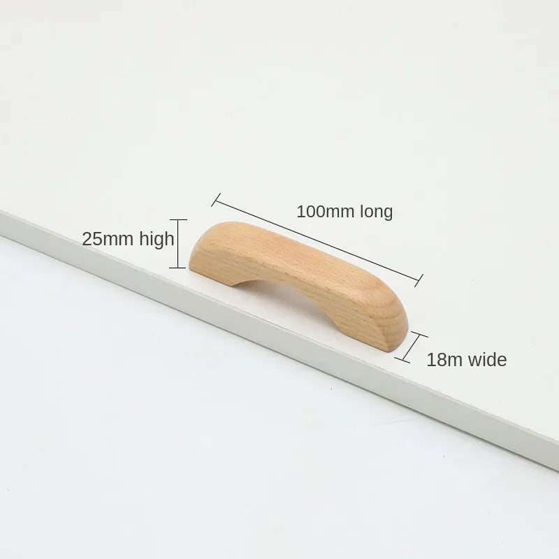 Poignée de porte d'armoire en bois d'hêtre