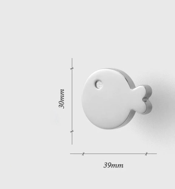 Bouton de meuble poisson chrome