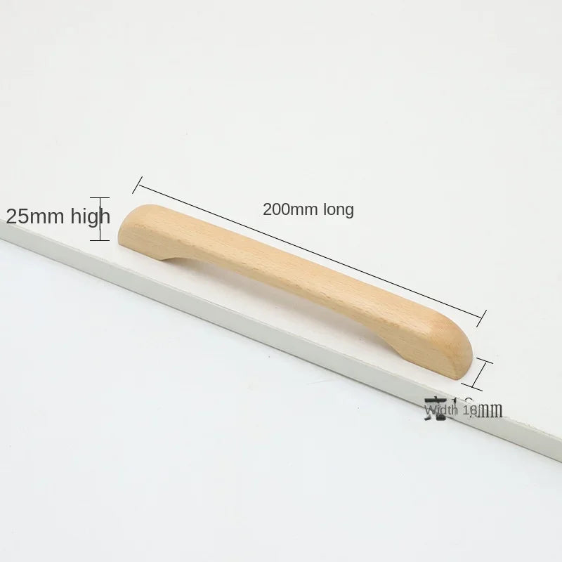 Poignée de porte d'armoire en bois d'hêtre